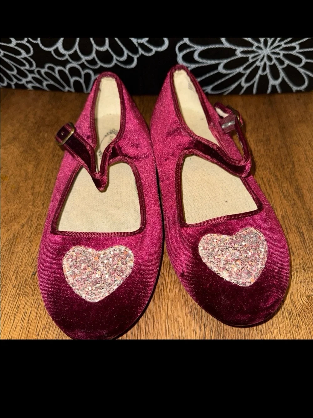 Girls' Glitter Heart Mary Jane Shoes